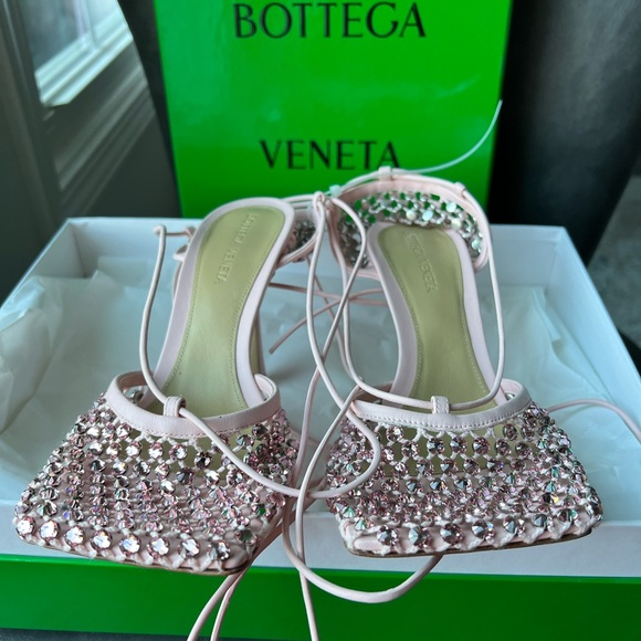 BOTTEGA VENETA Stretch Sandal Camellia Pink sz 38 1950$ - Picture 8 of 12